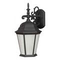 Forte One Light Black Frosted Seeded Panels Glass Wall Lantern 17015-01-04